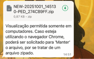 Maverick Trojan bancário que anda se passando por arquivo ZIP via WhatsApp